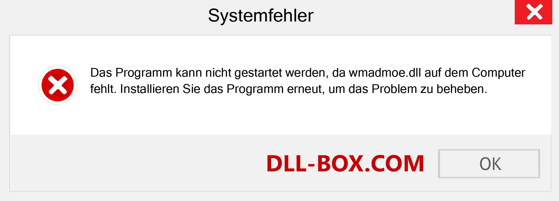 wmadmoe.dll-Datei fehlt?. Download für Windows 7, 8, 10 - Fix wmadmoe dll Missing Error unter Windows, Fotos, Bildern