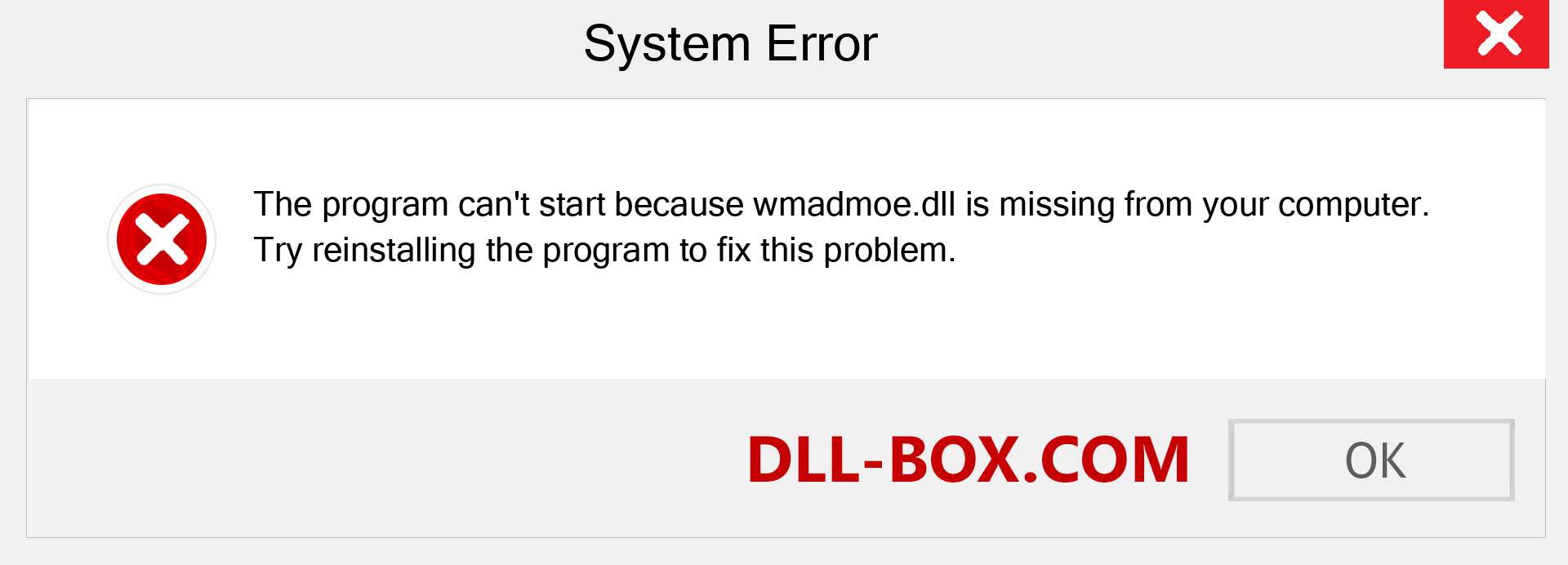  wmadmoe.dll file is missing?. Download for Windows 7, 8, 10 - Fix  wmadmoe dll Missing Error on Windows, photos, images