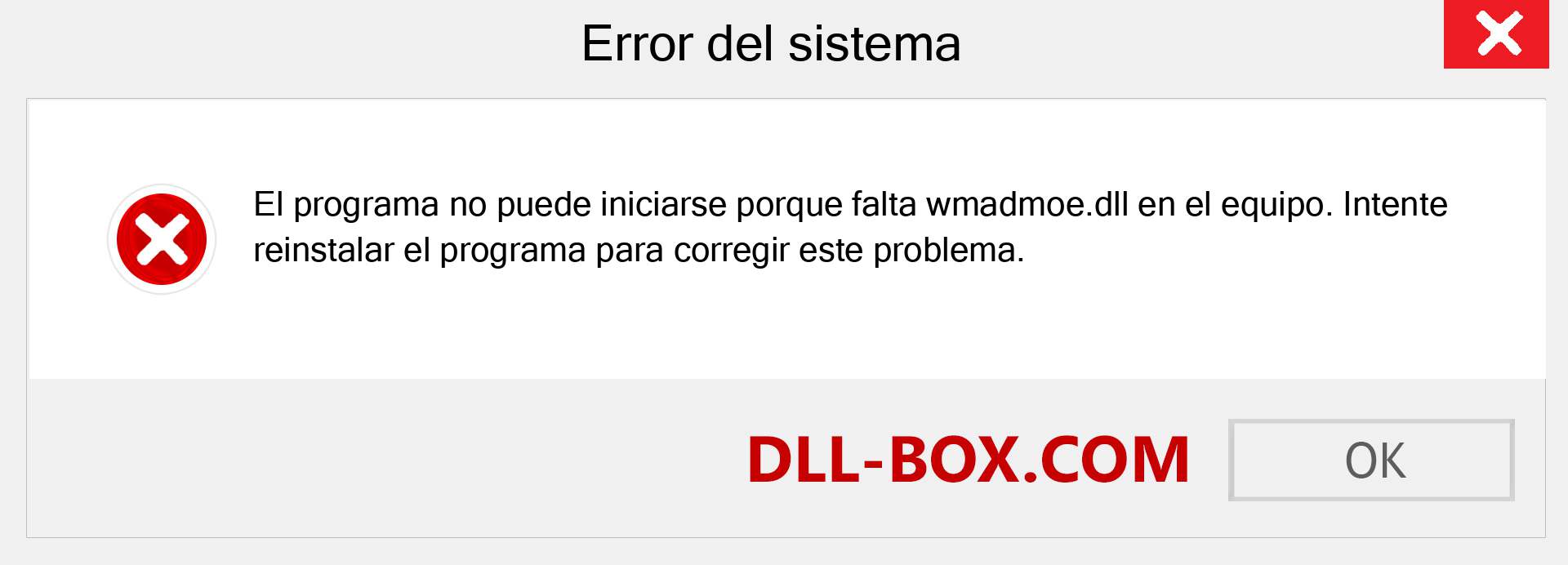 ¿Falta el archivo wmadmoe.dll ?. Descargar para Windows 7, 8, 10 - Corregir wmadmoe dll Missing Error en Windows, fotos, imágenes