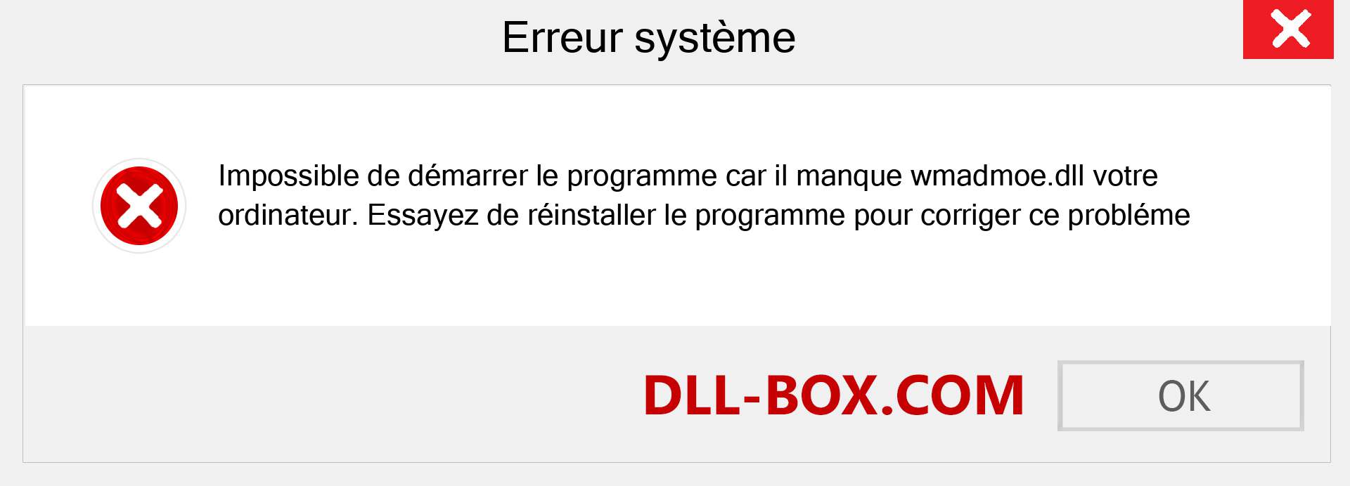 Le fichier wmadmoe.dll est manquant ?. Télécharger pour Windows 7, 8, 10 - Correction de l'erreur manquante wmadmoe dll sur Windows, photos, images